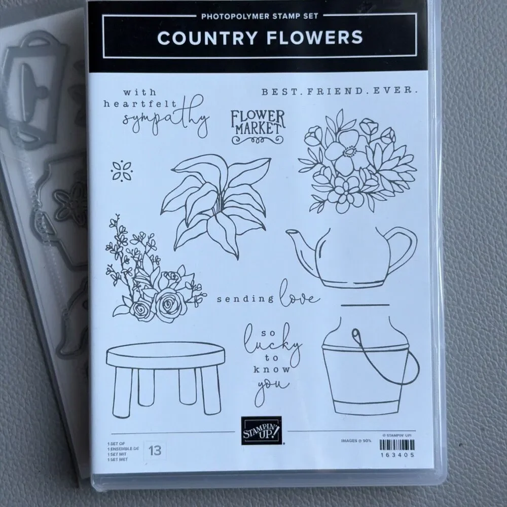 Stampin’ Up! Country Flowers Stamps Dies Bundle Summer Love Sympathy Friendship